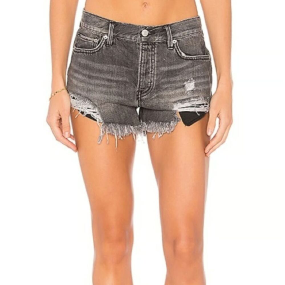 Free People We The Free Loving High Rise Distressed Jean Shorts | Size 27